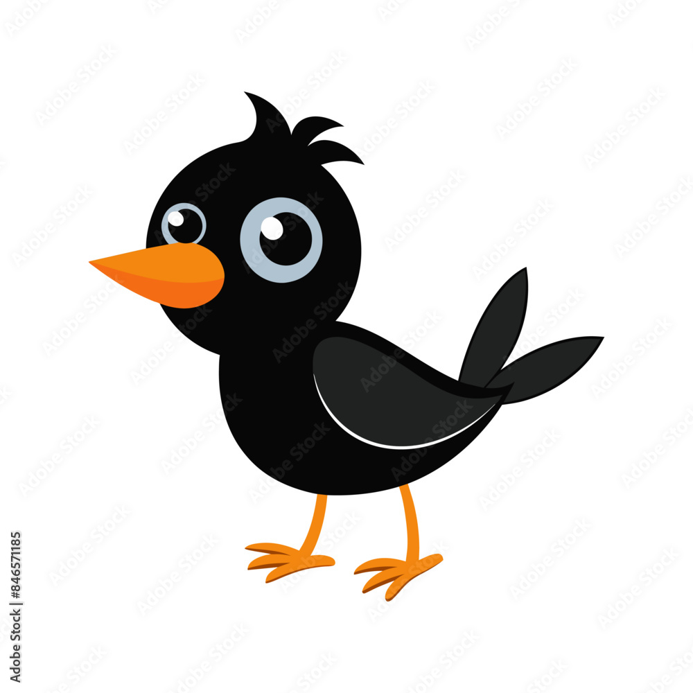 Cute Cartoon Birds with Big Eyes. Vector illustration. Cute Cartoon Birds with Big Eyes. Vector illustration.