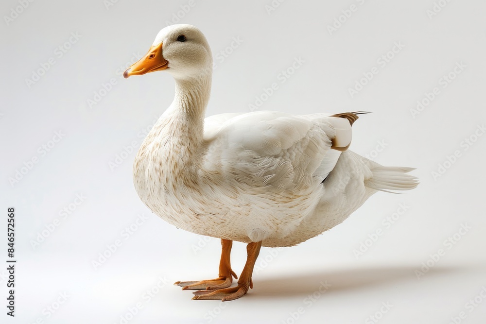 Fototapeta premium A duck on a solid color background