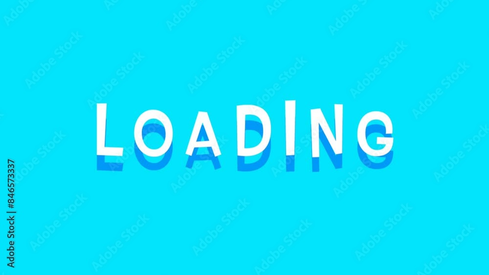 Loading text message animation on a blue background Loading text message animation on a blue background