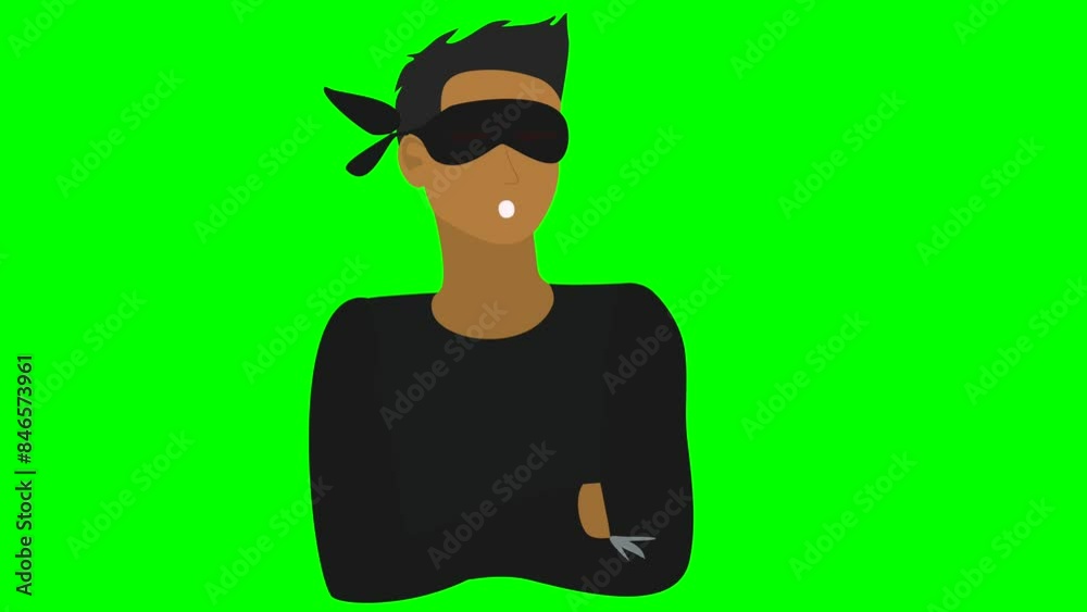 Stockvideon Animated or cartoon character, male thief, robber, bandit ...