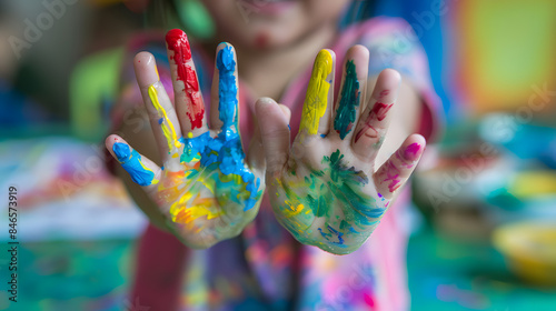 Classroom comes alive with the sound of laughter and creativity as children collaborate on drawings and paintings. 