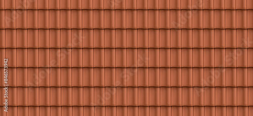 background texture pattern of seamless modern red clay roof tiles