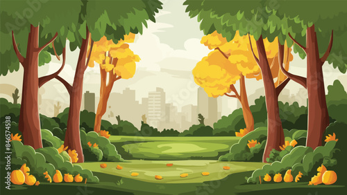 Vector Flat autumn illustration