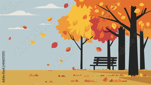 Vector Flat autumn illustration 