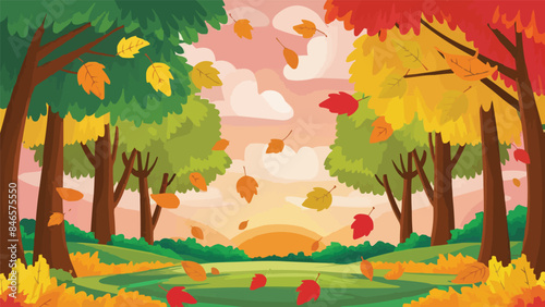 Vector Flat autumn illustration