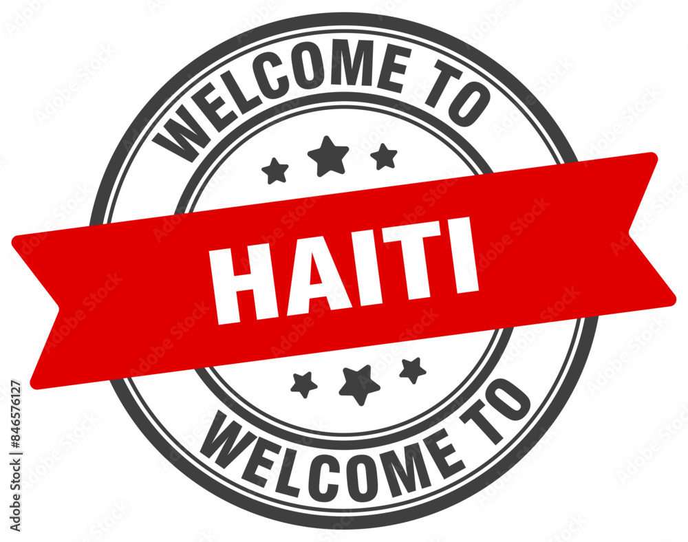 Fototapeta premium Welcome to Haiti stamp. Haiti round sign