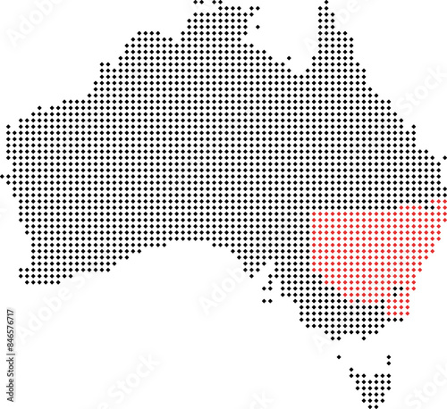 New South Wales Maps Halftone Dots Australia Country photo