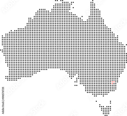 Australian Capital Territory Maps Halftone Dots Australia Country