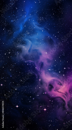 Romantic starry night sky with beautiful dark colors. Wonder of space and universe.