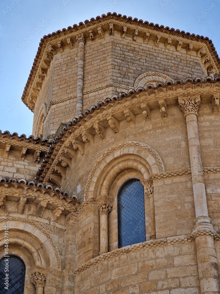 Romanesque church in Sahagun, Spain on a sunny day with clear blue sky Romanesque church in Sahagun, Spain on a sunny day with clear blue sky