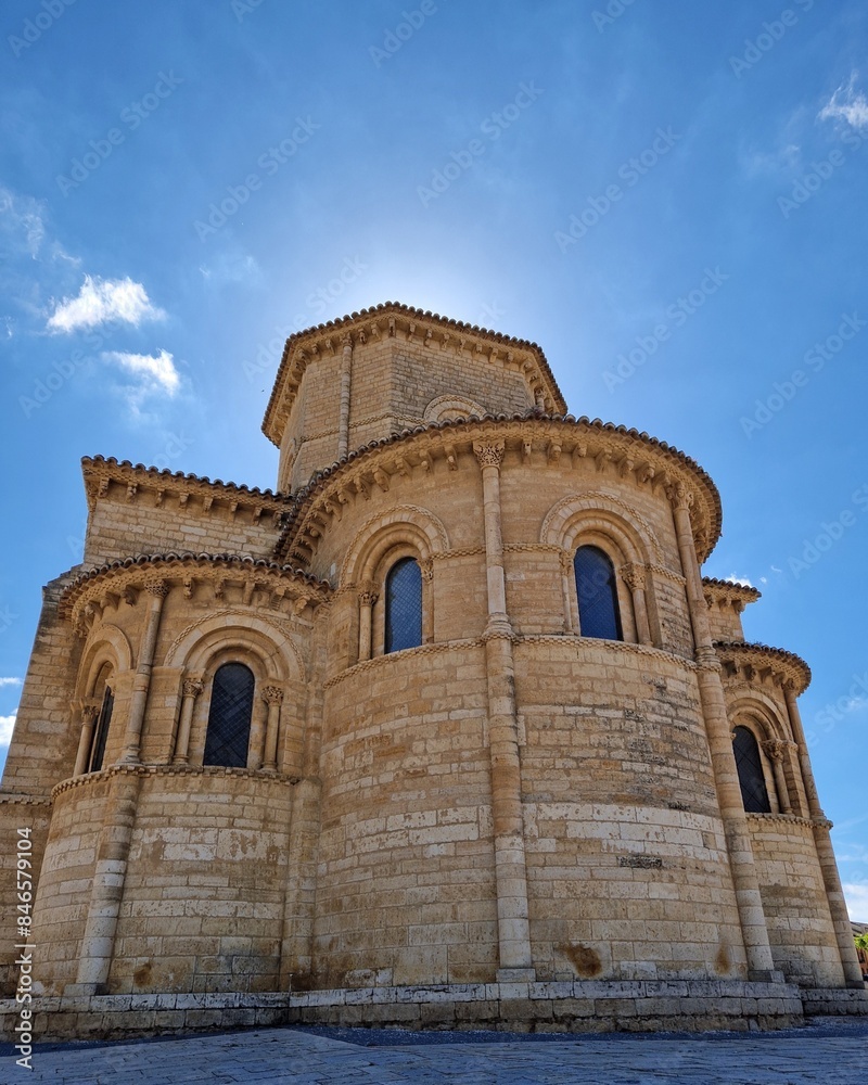 Romanesque church in Sahagun, Spain on a sunny day with clear blue sky Romanesque church in Sahagun, Spain on a sunny day with clear blue sky