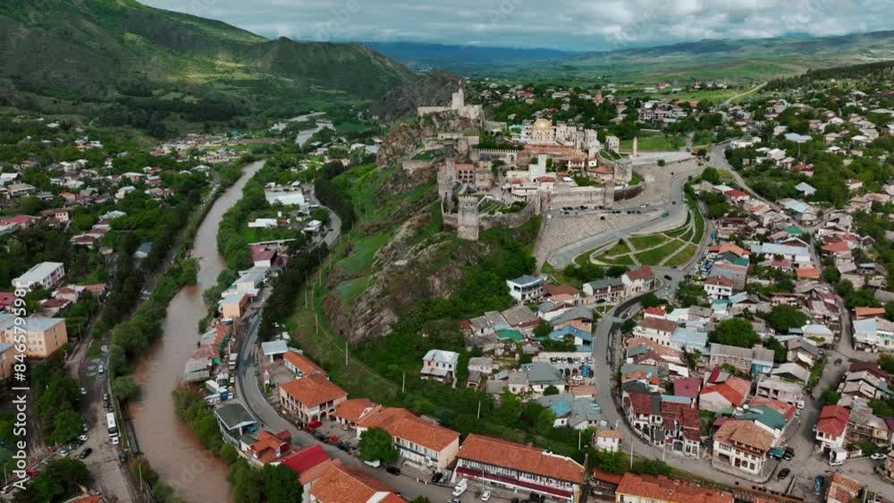 Aerial view of Rabati Castle complex in Akhaltsikhe. Georgia Aerial view of Rabati Castle complex in Akhaltsikhe. Georgia
