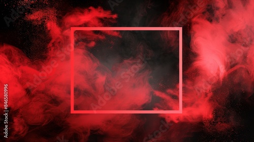 Mystical red smoke swirling on a dark backdrop © volga