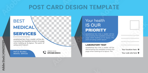 Medical post card design for all medical company and servicers .