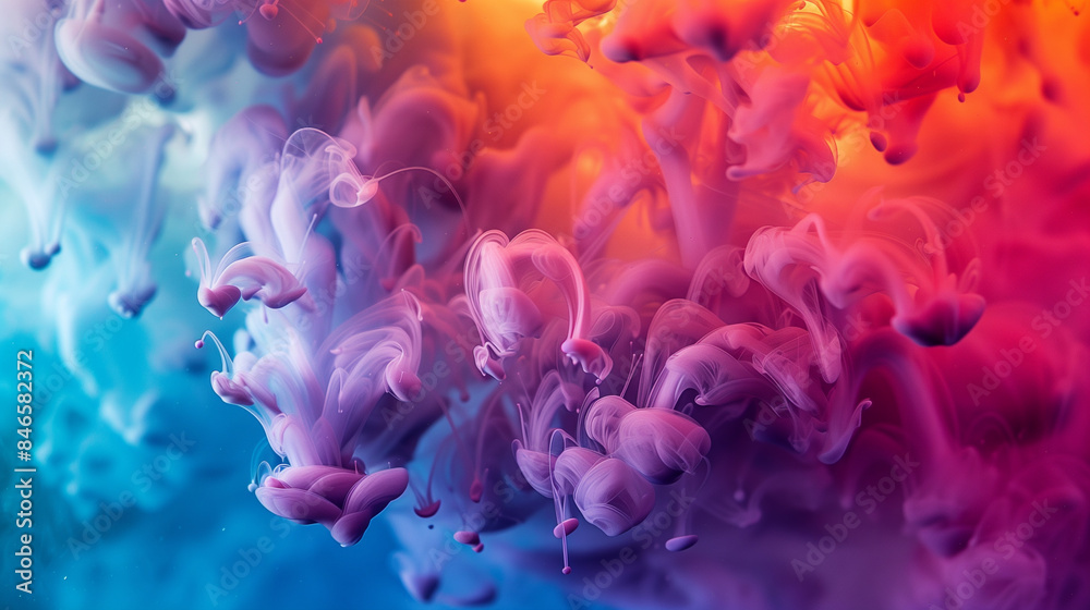 Obraz premium Colorful smoke clouds floating in mid-air