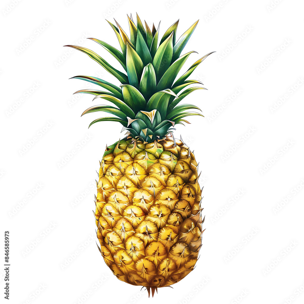 Fresh pineapple isolated on white or transparent background Fresh pineapple isolated on white or transparent background