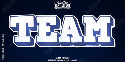 Sport editable text effect, customizable team and college 3D font style