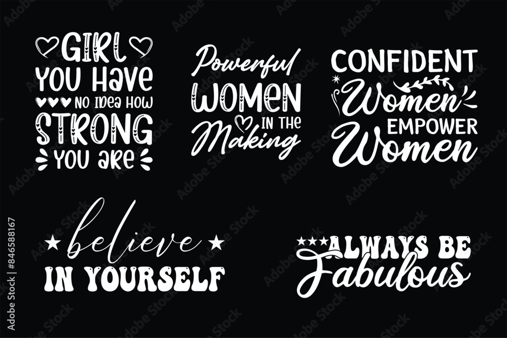 Fototapeta premium Women's Day T-Shirt Design Bundle