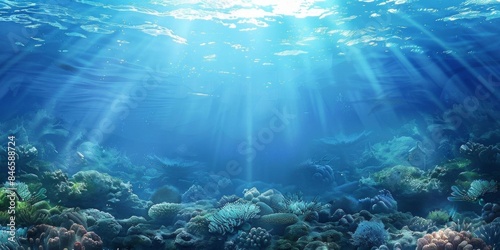 Wallpaper Mural Explore the harmonious beauty of an underwater world teeming with vibrant marine life in azure waters. Torontodigital.ca