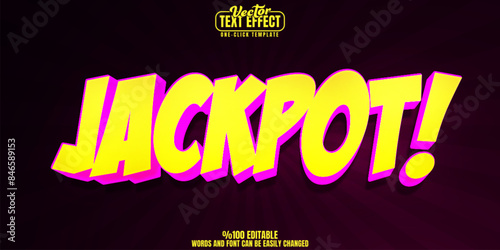 Casino editable text effect, customizable jackpot and slot 3D font style
