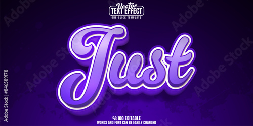 Text editable text effect, customizable purple and design 3d font style
