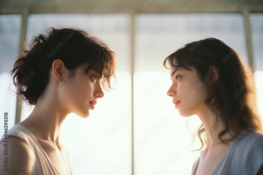 女, 女性, 2人, 見つめ合う女性, 友情, 対立, 愛, 不一致, Woman, female, two, staring women, friendship, conflict, love, disagreement 女, 女性, 2人, 見つめ合う女性, 友情, 対立, 愛, 不一致, Woman, female, two, staring women, friendship, conflict, love, disagreement