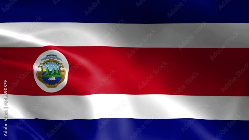 Costa Rican flag in the wind. Detailed fabric texture. Costa Rican flag in the wind. Detailed fabric texture.