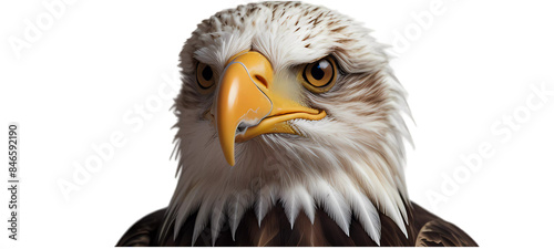 portrait of a eagle on transparent background PNG 