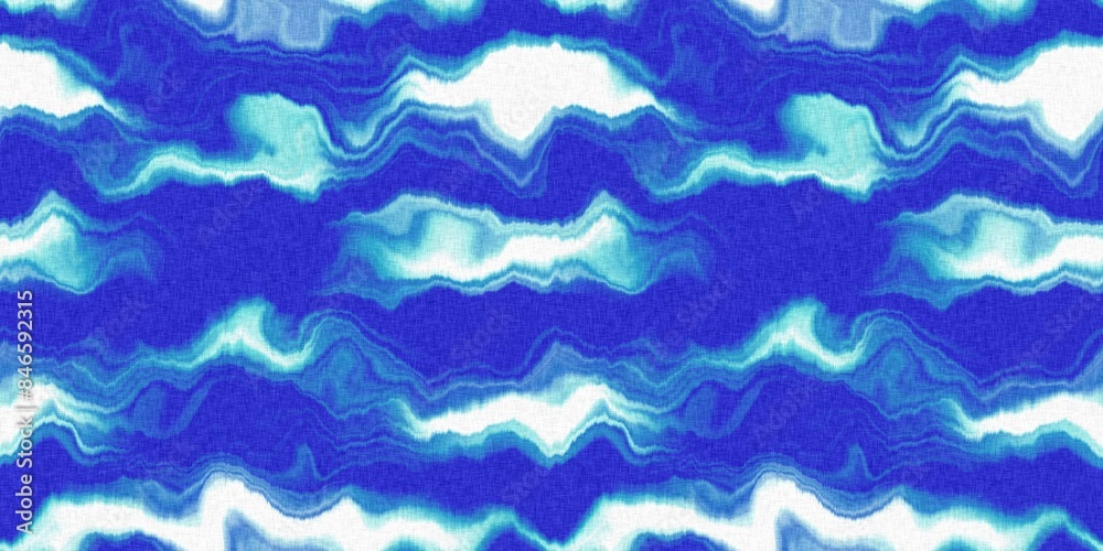 Wavy tie Dye stripe with linen effect seamless ribbon texture. Masculine blue white striped print edging. Wavy tie Dye stripe with linen effect seamless ribbon texture. Masculine blue white striped print edging.