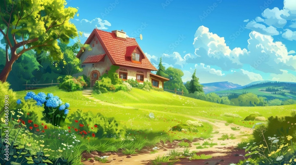 Tranquil Urban Park Scene. Green urban oasis concept Tranquil Urban Park Scene. Green urban oasis concept