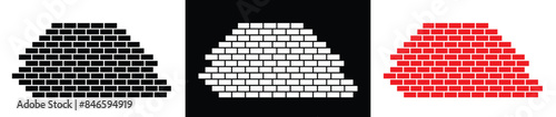 Brick wall icon, vector illustration