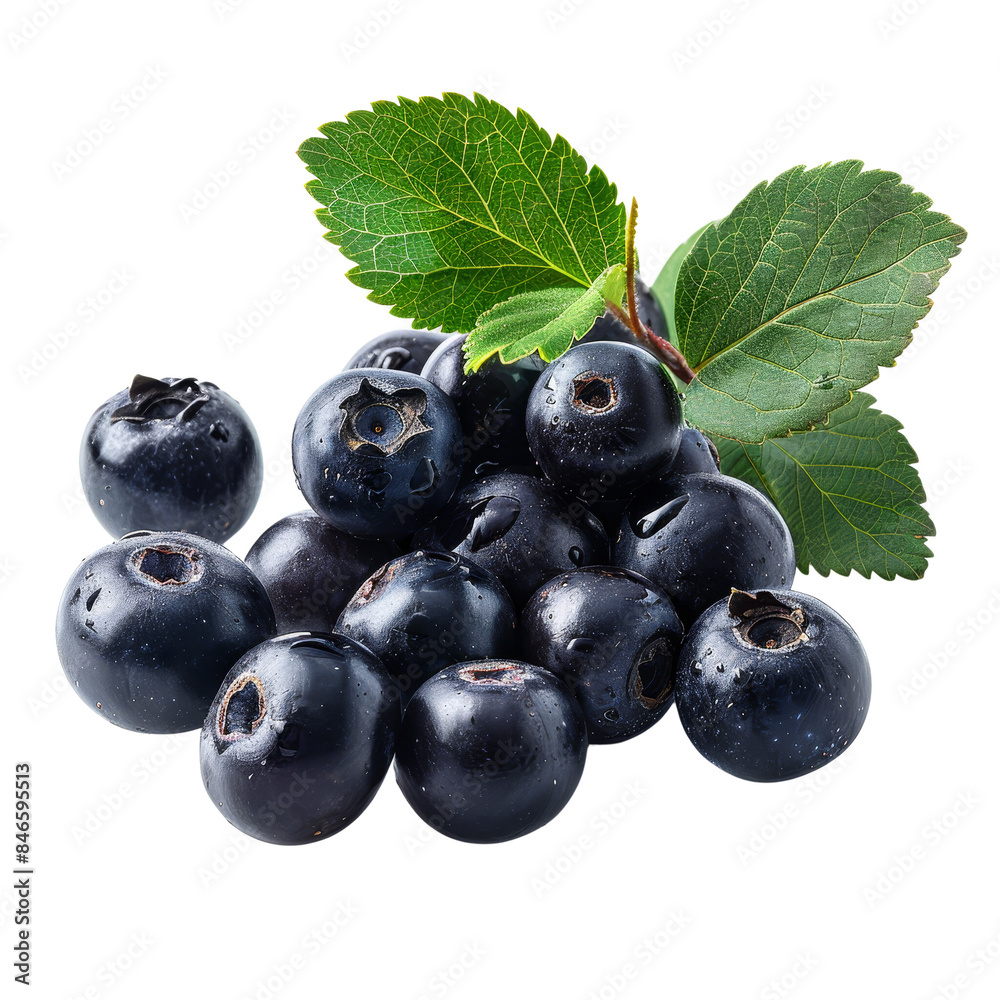 Fresh blueberries with green leaves isolated on white background. Perfect for healthy eating, recipes, and food photography. Fresh blueberries with green leaves isolated on white background. Perfect for healthy eating, recipes, and food photography.