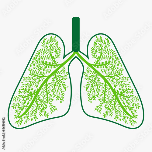 Tree branches with leaves shaped like human lungs.
