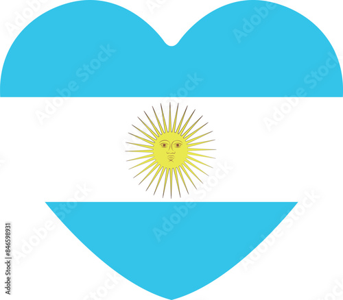 Argentina heart shape flag icon