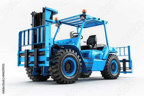 Forklift with a white background and blue color