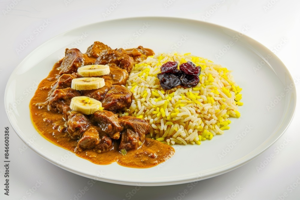 Banana Lamb Curry and Lemon Turmeric Rice Delight with Dried Cherry Chutney Banana Lamb Curry and Lemon Turmeric Rice Delight with Dried Cherry Chutney