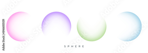 Defocused spheres. Color gradients. Set of light blurred color round shapes for creative graphic design. Vector illustration.