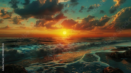 Sunset at the beach image