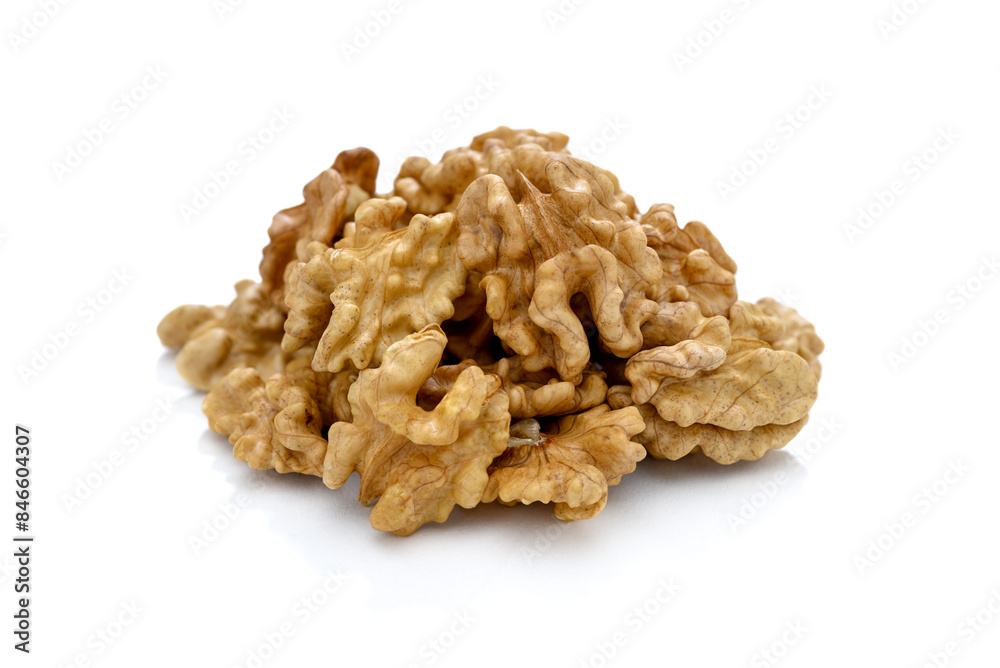 Heap of walnut isolated on white background Heap of walnut isolated on white background