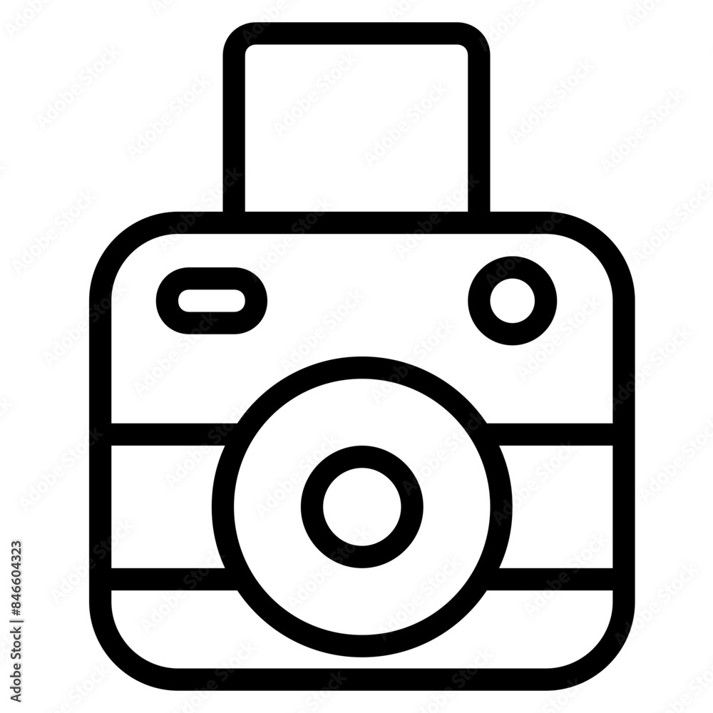 Instant Camera Icon in Line Style Instant Camera Icon in Line Style