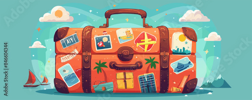 A bike path in the park with cyclists. Vector flat minimalistic isolated illustration.