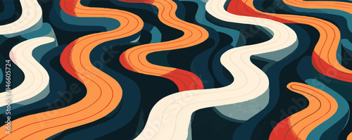 A labyrinth of winding paths, representing life's journey and the choices we make along the way on a white background. Vector flat minimalistic isolated illustration.