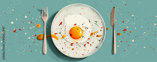 A messy plate with leftover food. Vector flat minimalistic isolated illustration.