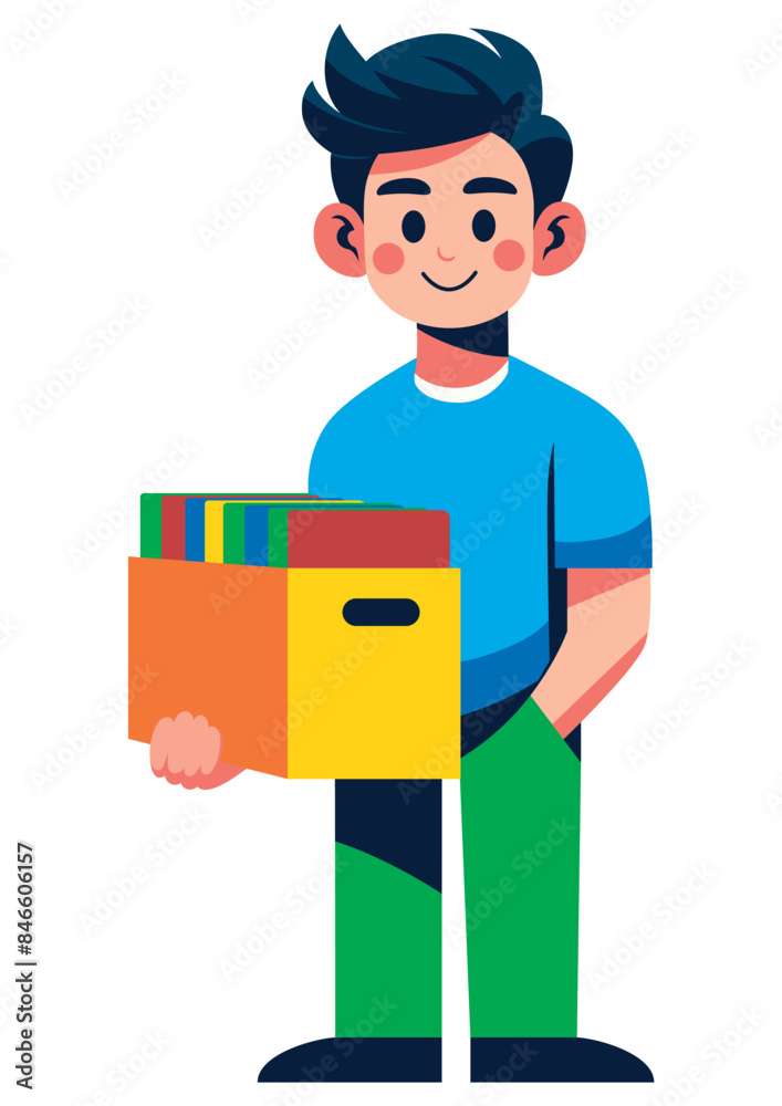 Man Holding Box of Folders