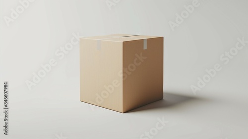 Closed Cardboard Box Mockup © xxom.o