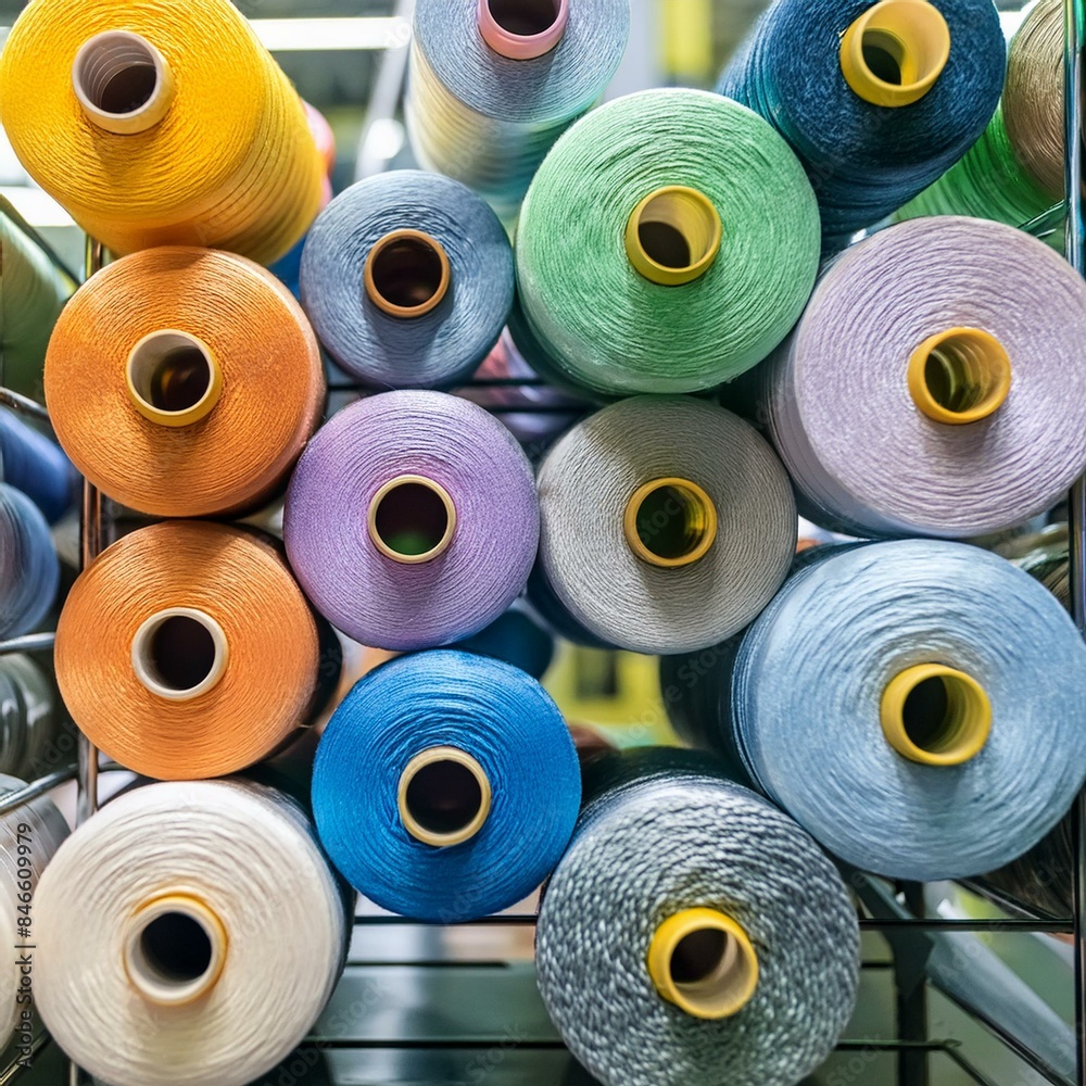 Sewing thread spool colored reels used in clothing factories Sewing thread spool colored reels used in clothing factories