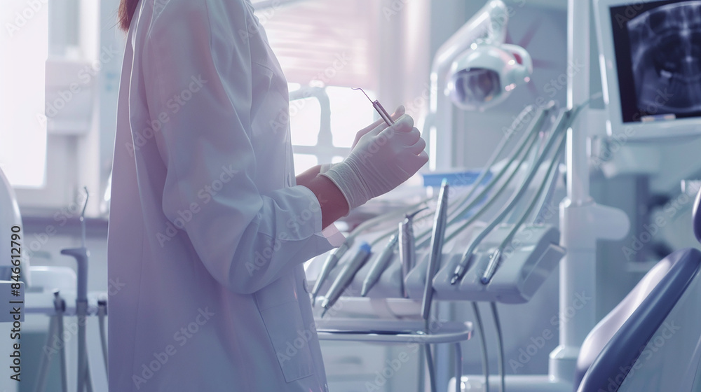 Dentist at Work with dental tools Dentist at Work with dental tools