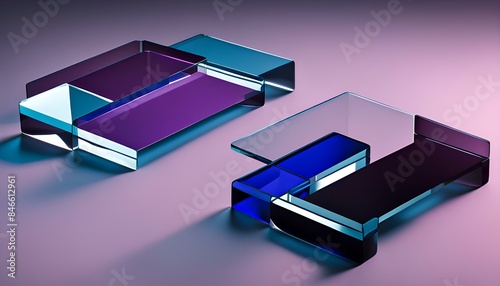 Абстрактная переливающаяся форма, красочный кристалл, 3d рендер. High quality 