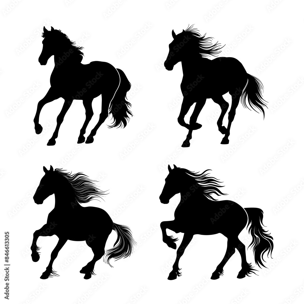 Andalusian Horse silhouette vector illustration Andalusian Horse silhouette vector illustration