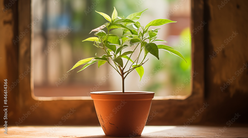 Indoor Plant by Sunlit Window